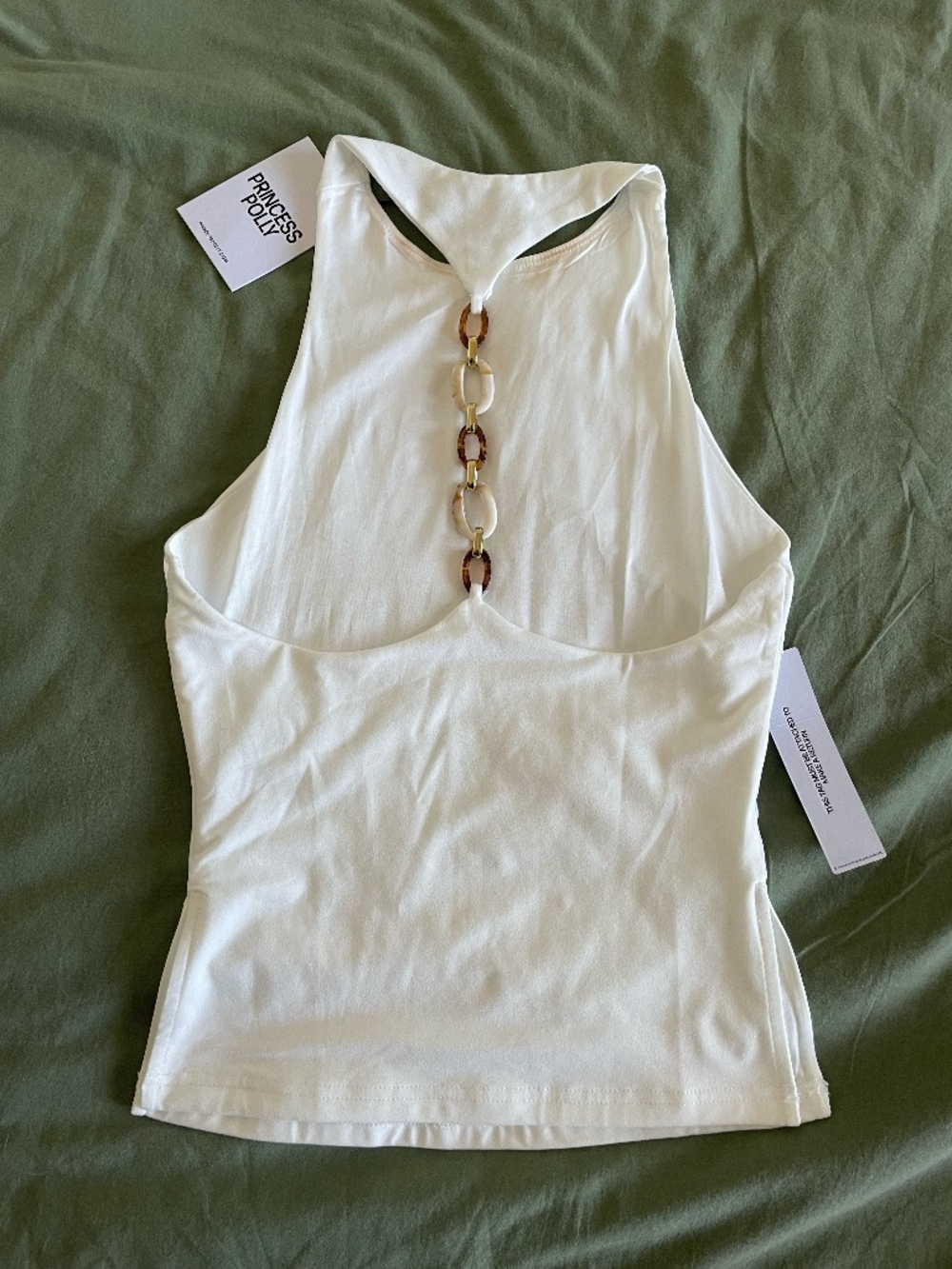 princess polly white halter with back detailing